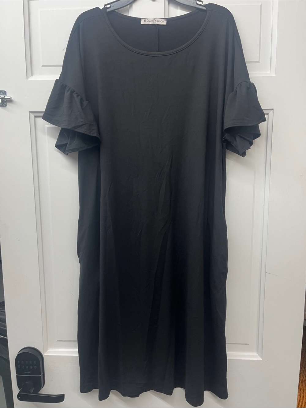 Black Ruffle Sleeve Dress -
